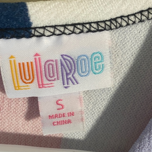 LuLaRoe Multicolor Striped Midi Dress pockets zipper pleated waist - Picture 2 of 13